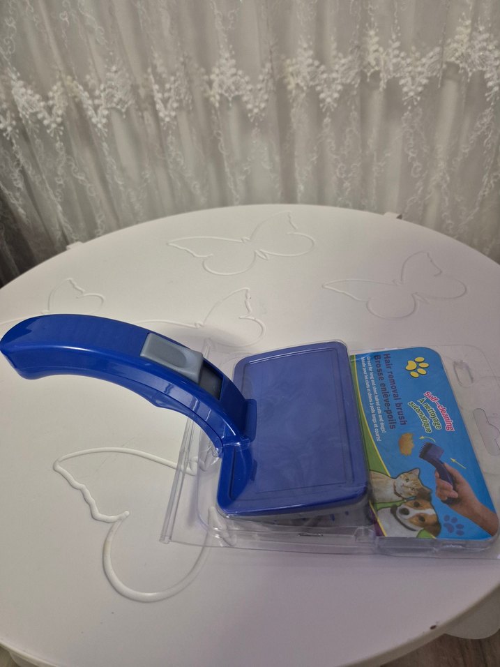 Renkli Mavi Kedi Tüy Toplama Fırçası - Görsel 2