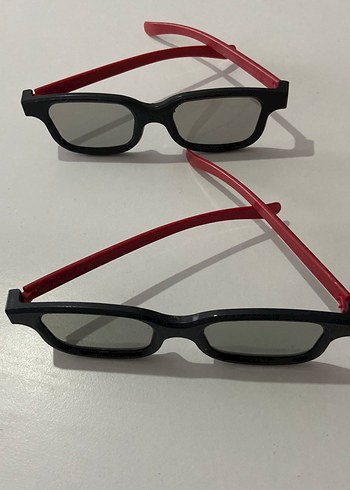 3D Mat Siyah Parlak Koyu Kırmızı Gözlük - Görsel 2