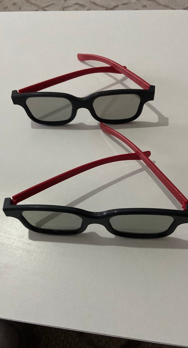 3D Mat Siyah Parlak Koyu Kırmızı Gözlük - Görsel 2