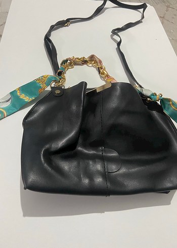 Zincir Detaylı Çok Renkli Deri Kadın Çanta - Görsel 2