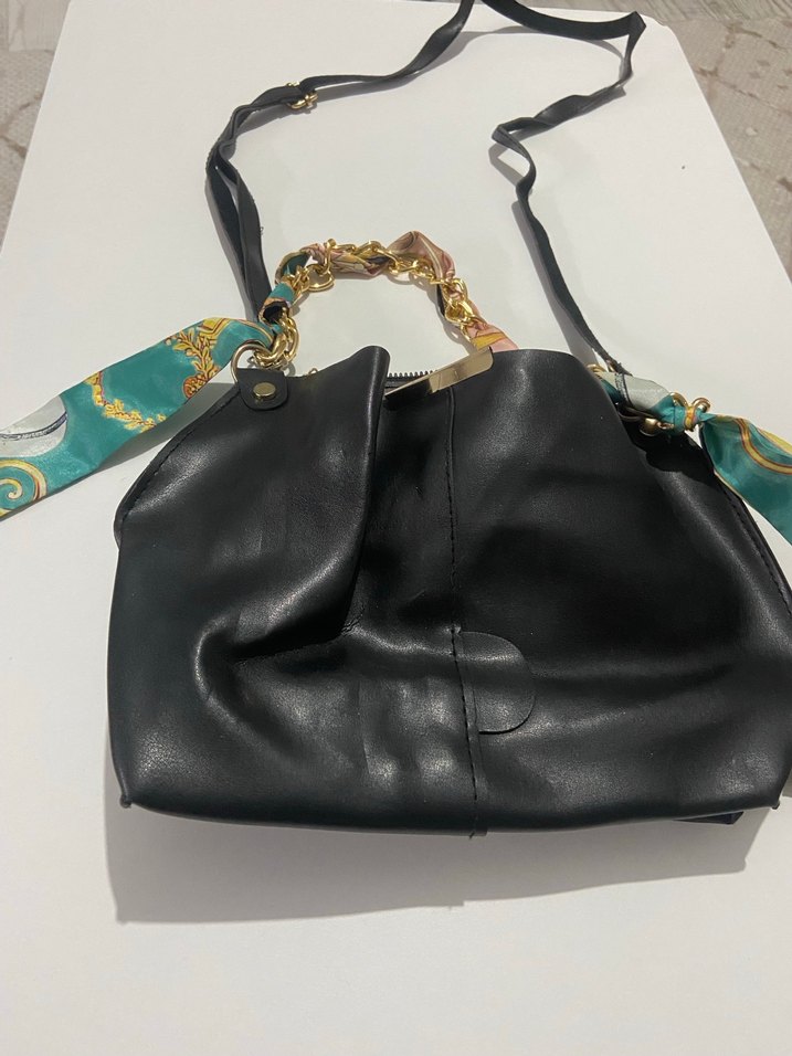 Zincir Detaylı Çok Renkli Deri Kadın Çanta - Görsel 2