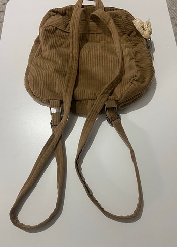 Bej Süet Fermuarlı Kadın Sırt Çantası - Görsel 2