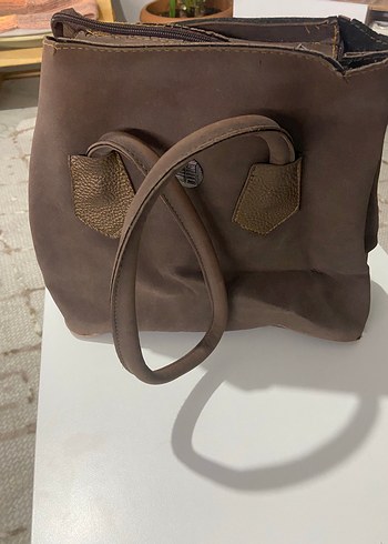 Kahverengi Deri Kadın Büyük Çanta - Görsel 2
