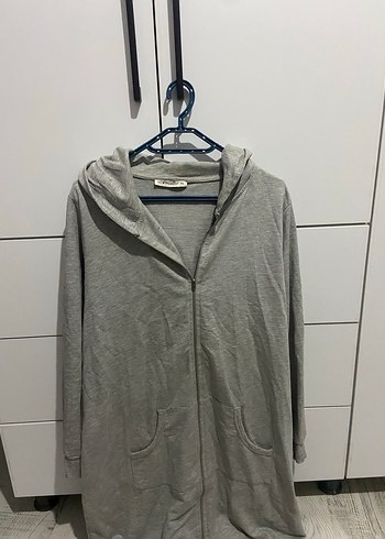 Gri Midi Sweatshirt Yüksek Yakalı - Görsel 2