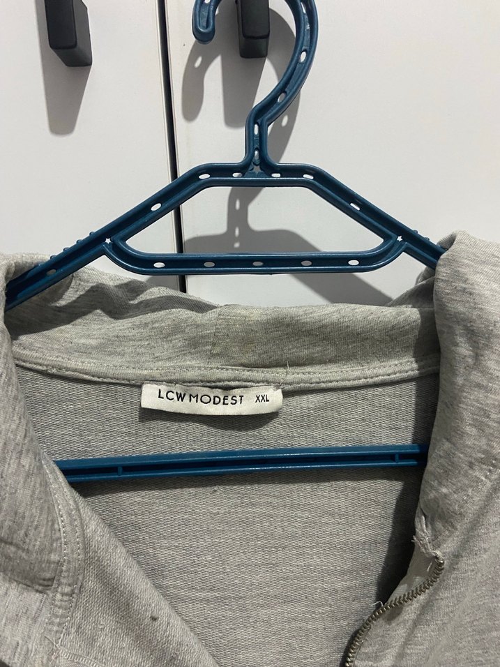 Gri Midi Sweatshirt Yüksek Yakalı - Görsel 3