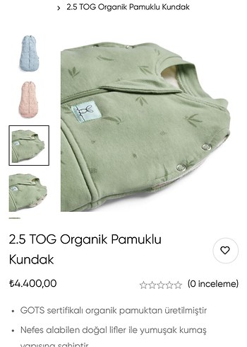 2.5 TOG Organik Pamuklu Kundak-Ergopouch - Görsel 3