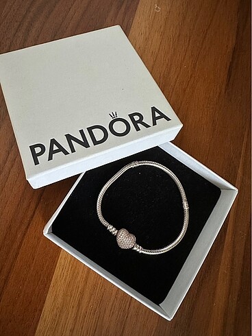 Pandora Pembe Altın Kaplama Kalpli Gümüş Bileklik - Görsel 7