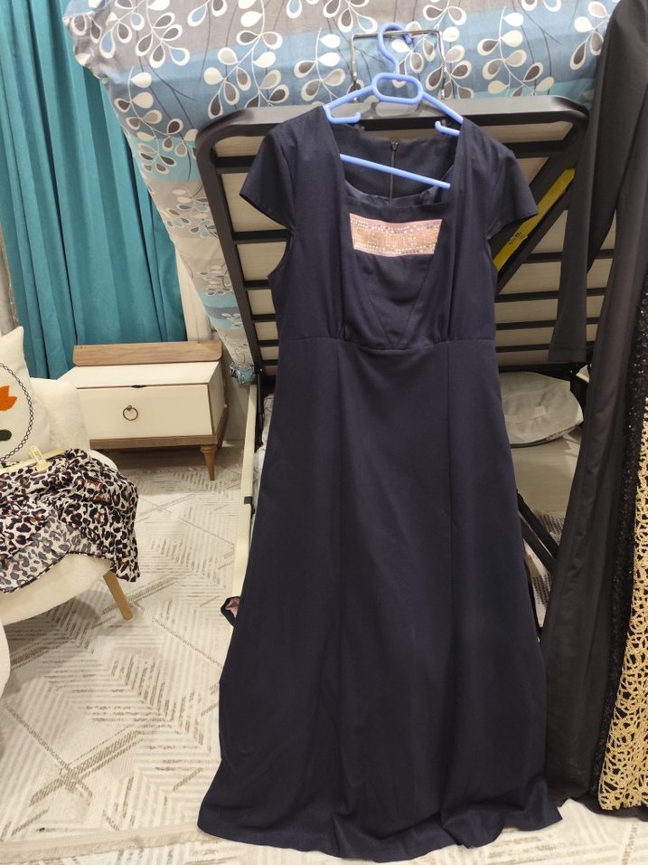 Düğmeli somon rengi maxi boy kadın ikili Takım Elbise - Görsel 5