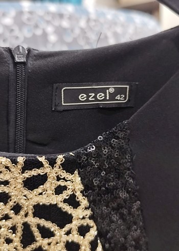 Uzun Siyah Drapeli Kadın Abiye Elbise - Görsel 5