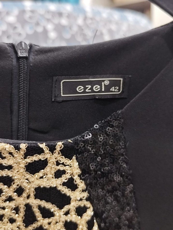 Uzun Siyah Drapeli Kadın Abiye Elbise - Görsel 5