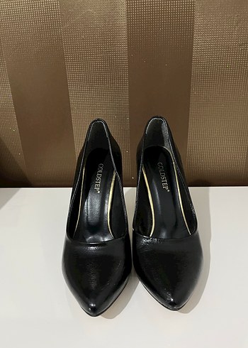 Kadın Siyah Deri Stiletto Topuklu Ayakkabı - Görsel 6