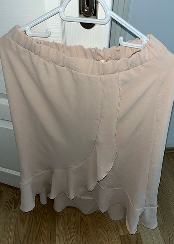 Bej Mini Drapeli Etek - Görsel 2