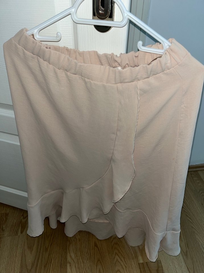 Bej Mini Drapeli Etek - Görsel 2