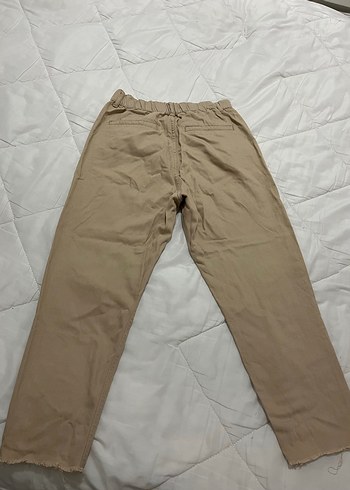 Kemerli Bej Keten Kadın Şort - Görsel 6