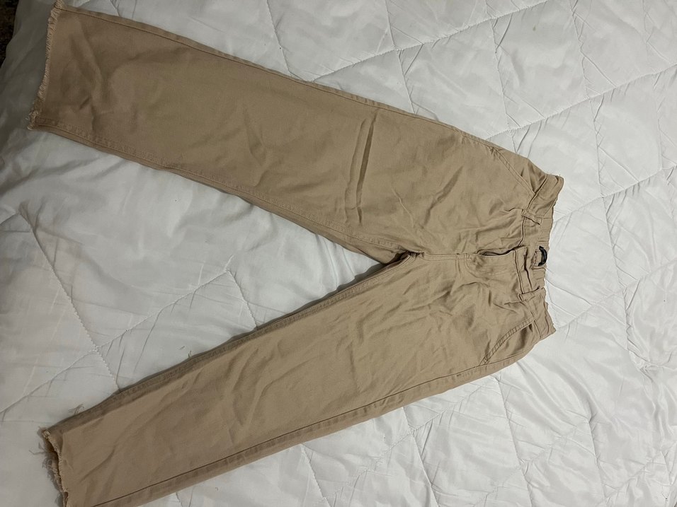 Kemerli Bej Keten Kadın Şort - Görsel 4