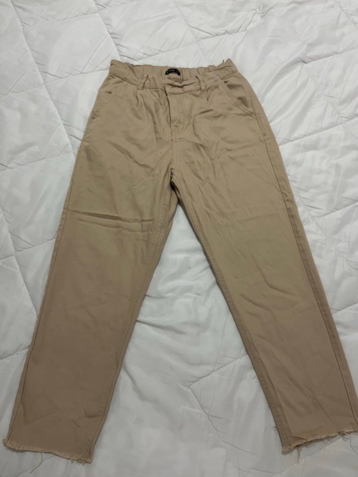 Kemerli Bej Keten Kadın Şort - Görsel 2