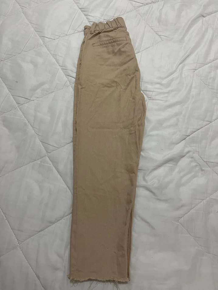 Kemerli Bej Keten Kadın Şort - Görsel 5