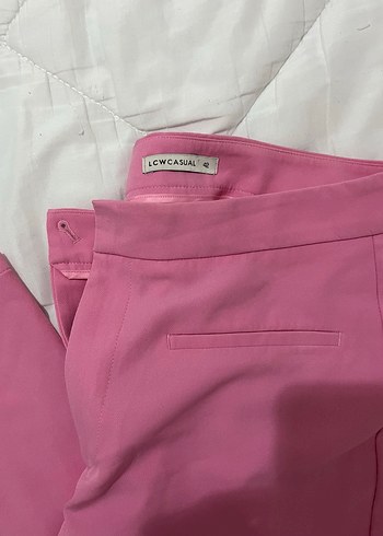 Pastel Pembe Kadın Spor Kumaş Pantolon - Görsel 4