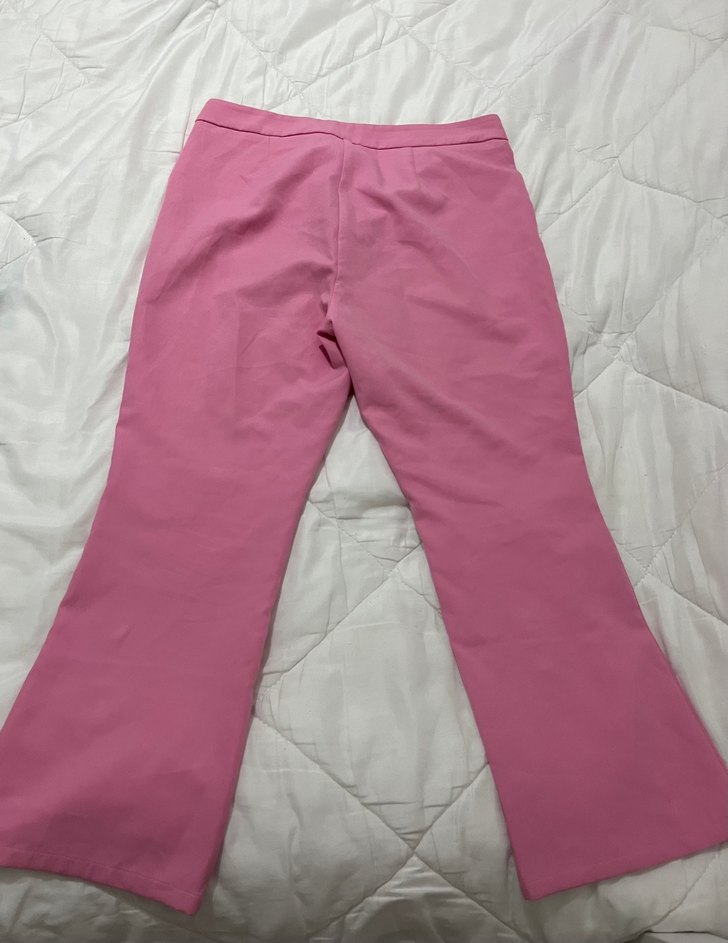 Pastel Pembe Kadın Spor Kumaş Pantolon - Görsel 5