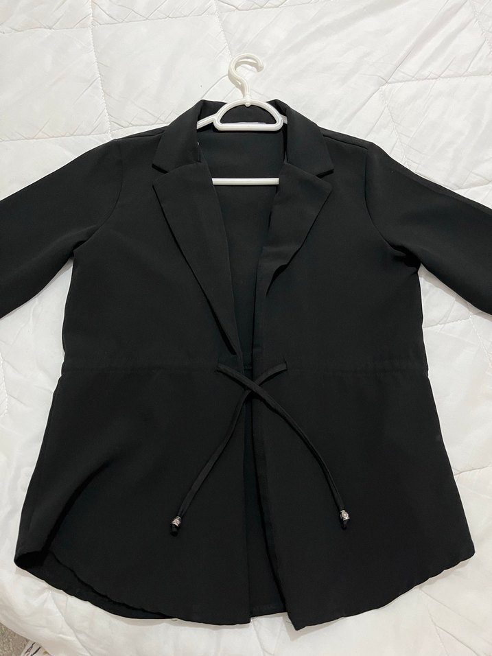 Düğmeli Siyah Kadın Gömlek - Görsel 4