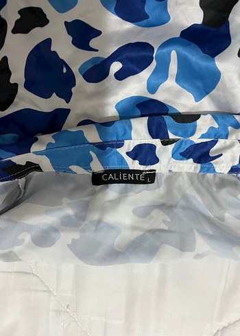 Mavi Kamuflaj Desenli Bağlamalı Kadın Gömlek - Görsel 4