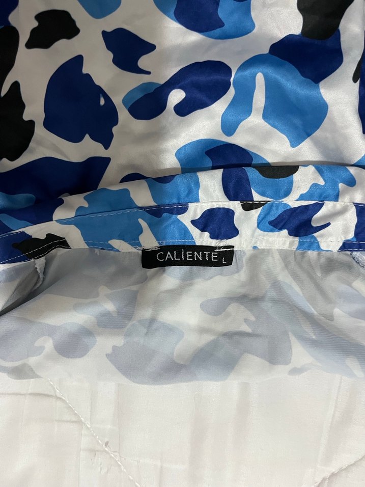 Mavi Kamuflaj Desenli Bağlamalı Kadın Gömlek - Görsel 4