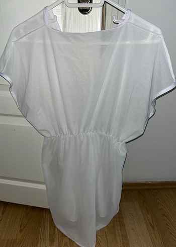 Beyaz V Yakalı Midi Pareo - Görsel 3