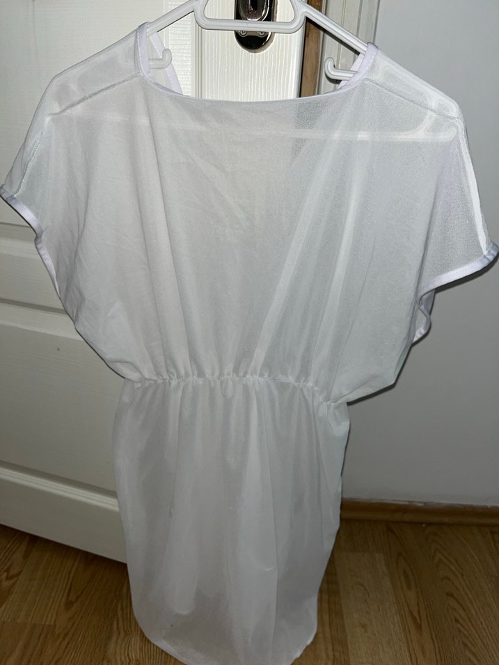 Beyaz V Yakalı Midi Pareo - Görsel 4