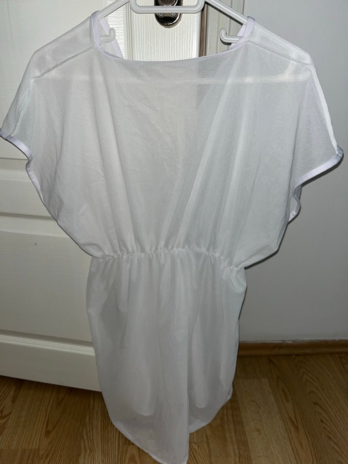 Beyaz V Yakalı Midi Pareo - Görsel 3