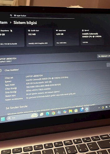 Gri Lenovo Dizüstü Bilgisayar - Görsel 5