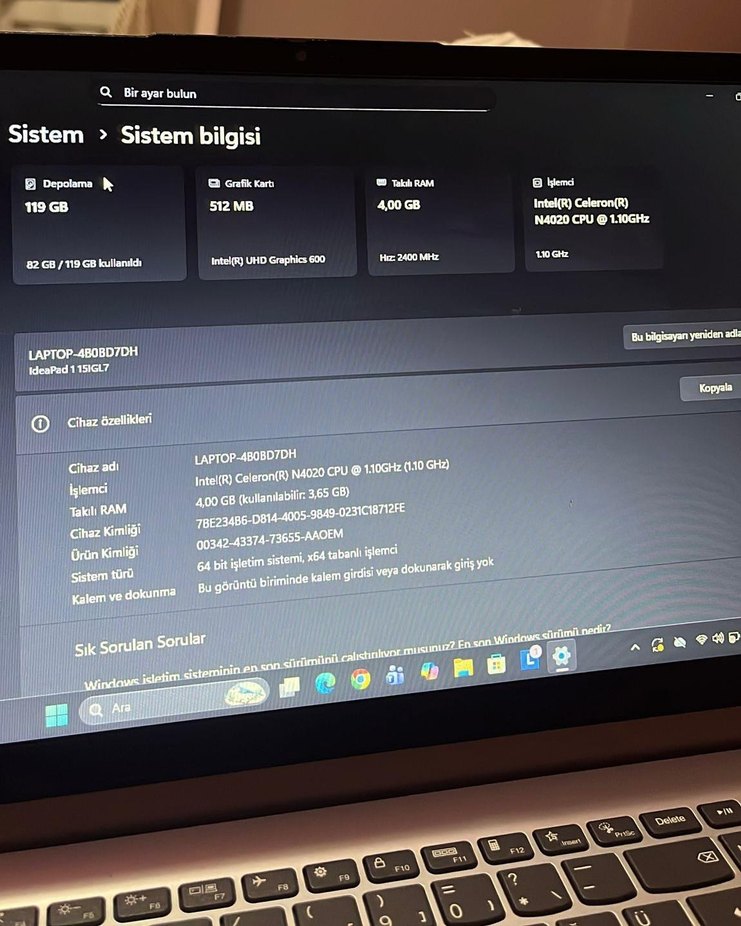 Gri Lenovo Dizüstü Bilgisayar - Görsel 5