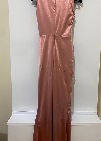 Pembe Drapeli Uzun Abiye Elbise - Görsel 3