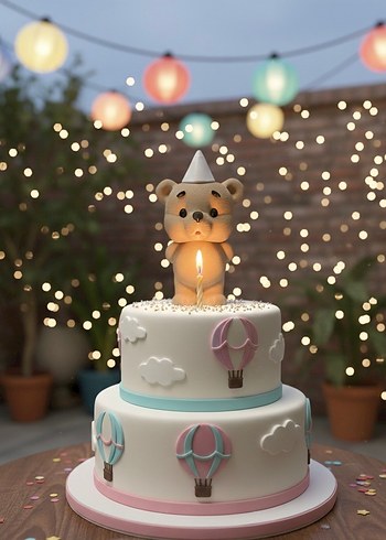 Mum üfleyen ayıcık figürü - Görsel 2