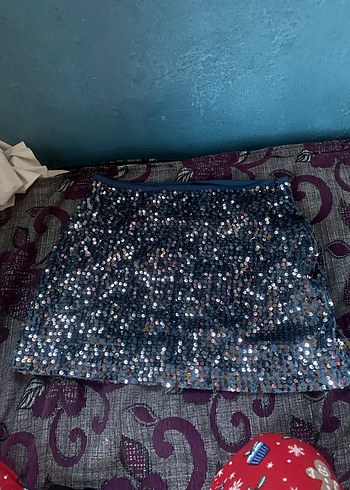 Payetli İşlemeli Mini Etek - Görsel 2