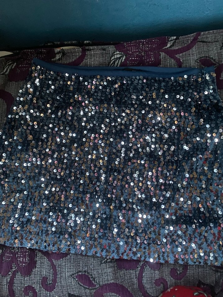 Payetli Çok Renkli Mini Etek - Görsel 2