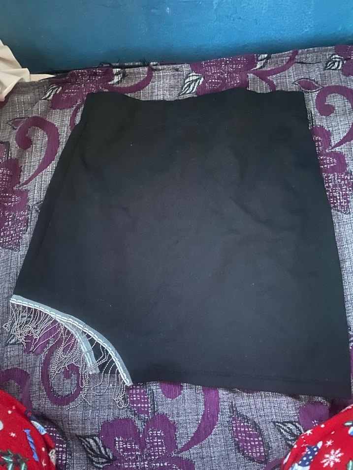 Siyah Drapeli Mini Hamile Eteği - Görsel 2