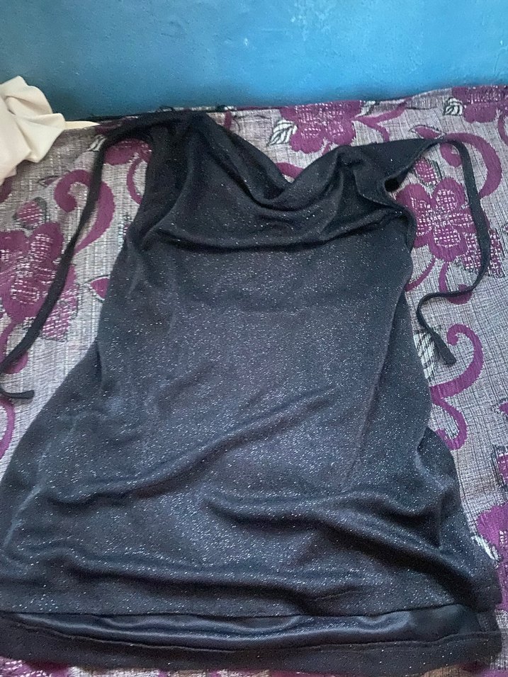 Siyah Drapeli Halter Yaka kısa Abiye Elbise - Görsel 2