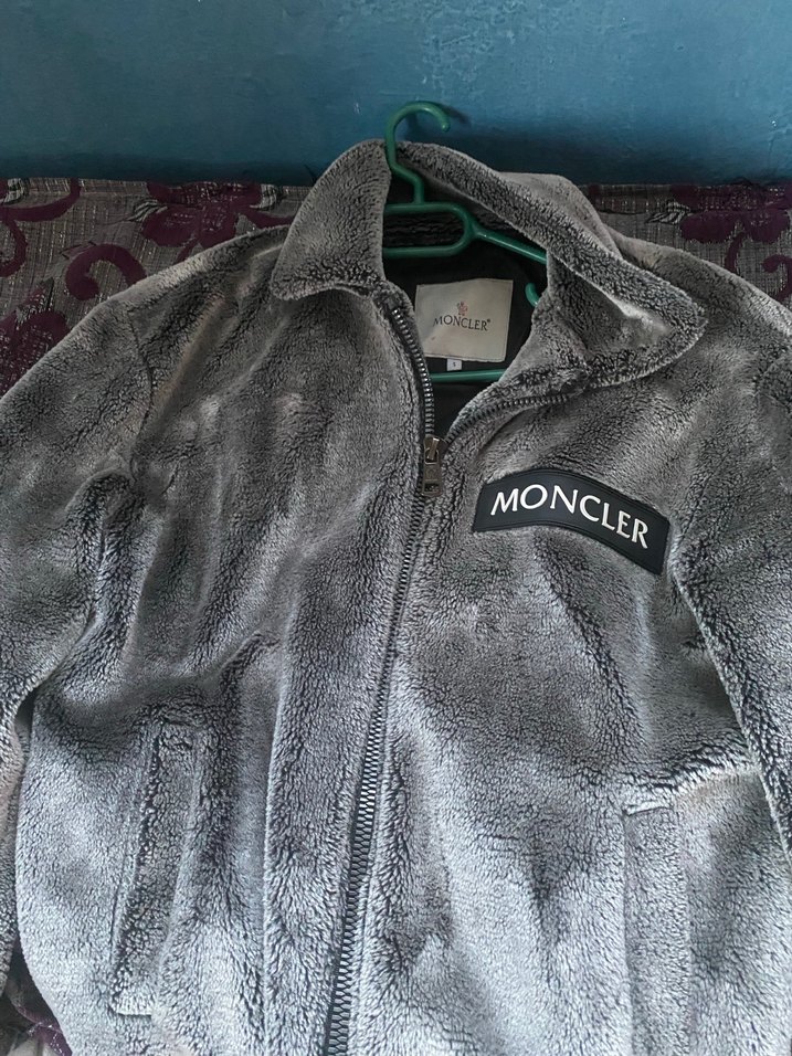 Moncler Gri Kürklü kız erkek mont - Görsel 2