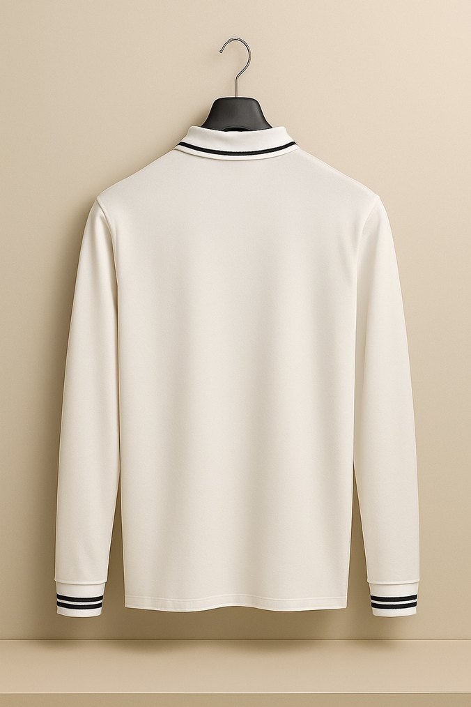 Armani exchange Beyaz Uzun Kollu Polo Yaka Sweatshirt - Görsel 2