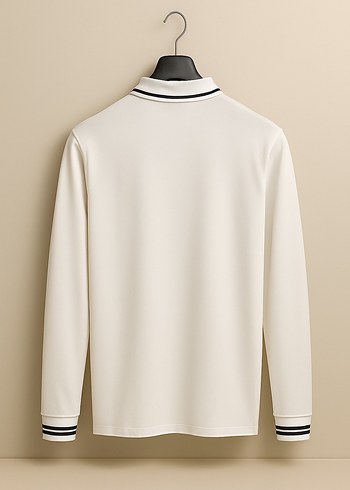 Armani exchange Beyaz Uzun Kollu Polo Yaka Sweatshirt - Görsel 2