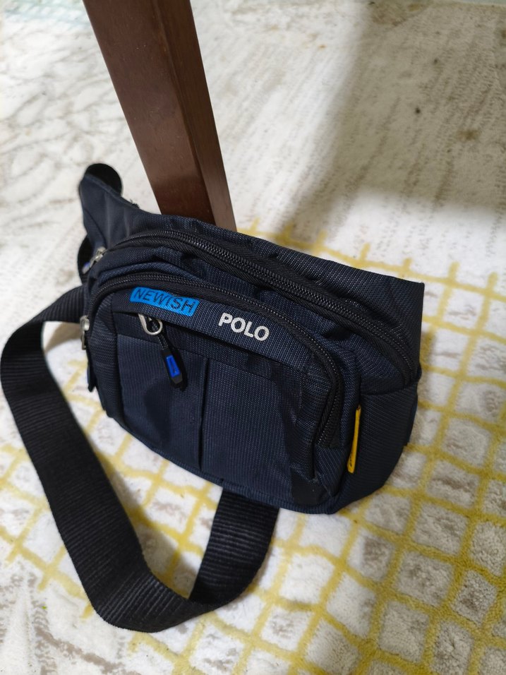 Siyah Polo Baskılı Erkek Bel Çantası - Görsel 3