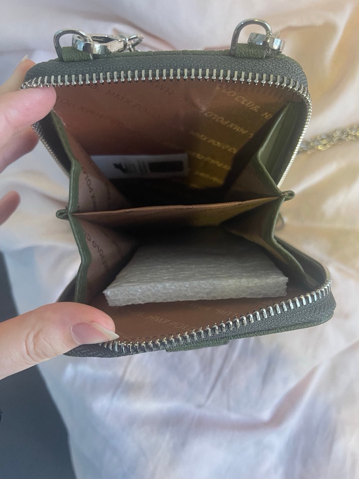 Kadın Haki Deri Baskılı Çapraz Çanta - Görsel 5