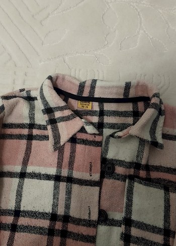 Düğmeli Pembe Ekose Kadın Gömlek - Görsel 2