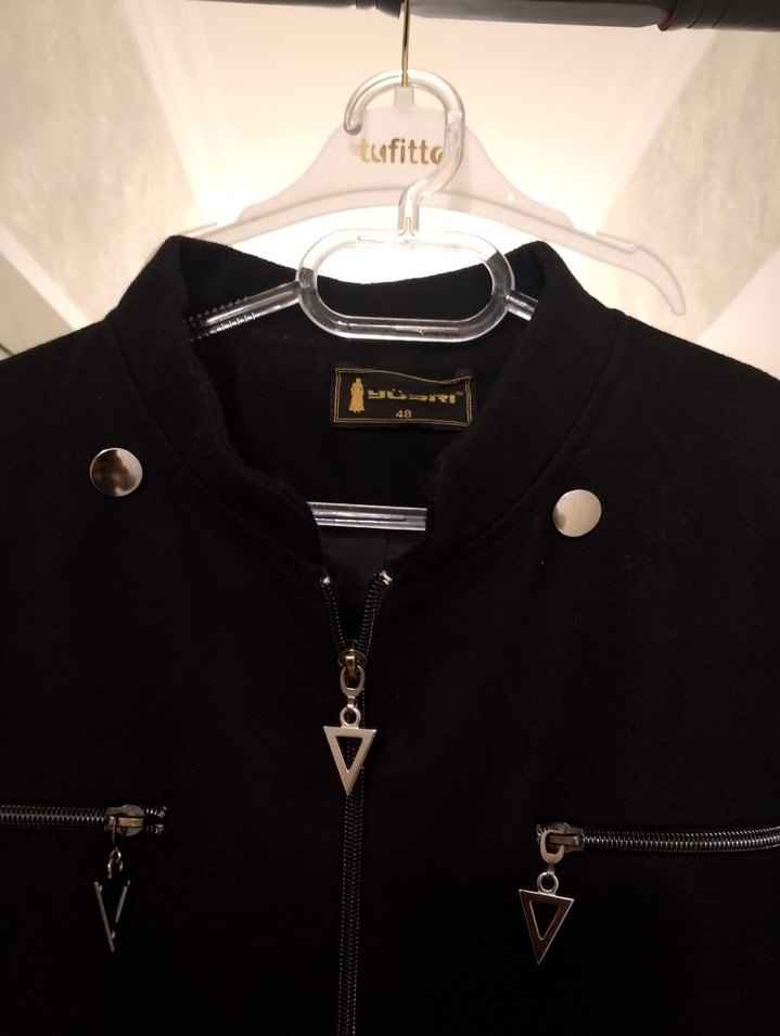 Siyah Fermuarlı Uzun Kadın Kaban - Görsel 2