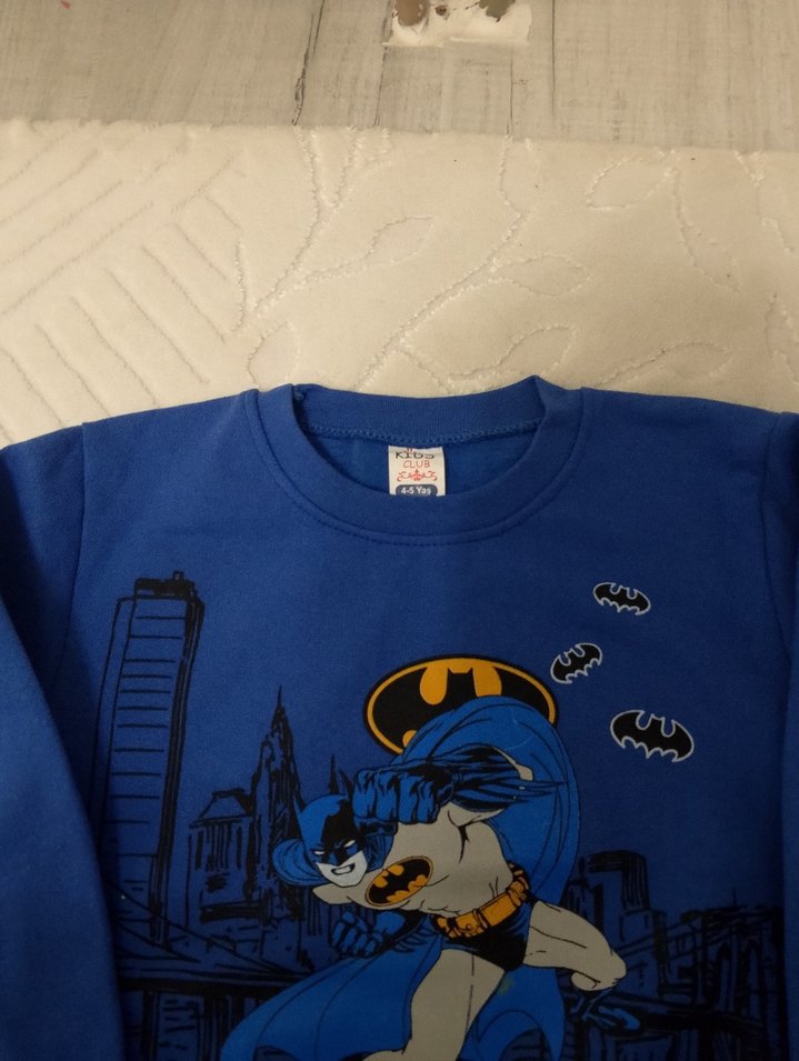 Batman Baskılı Mavi Erkek Çocuk Eşofman Takımı - Görsel 2