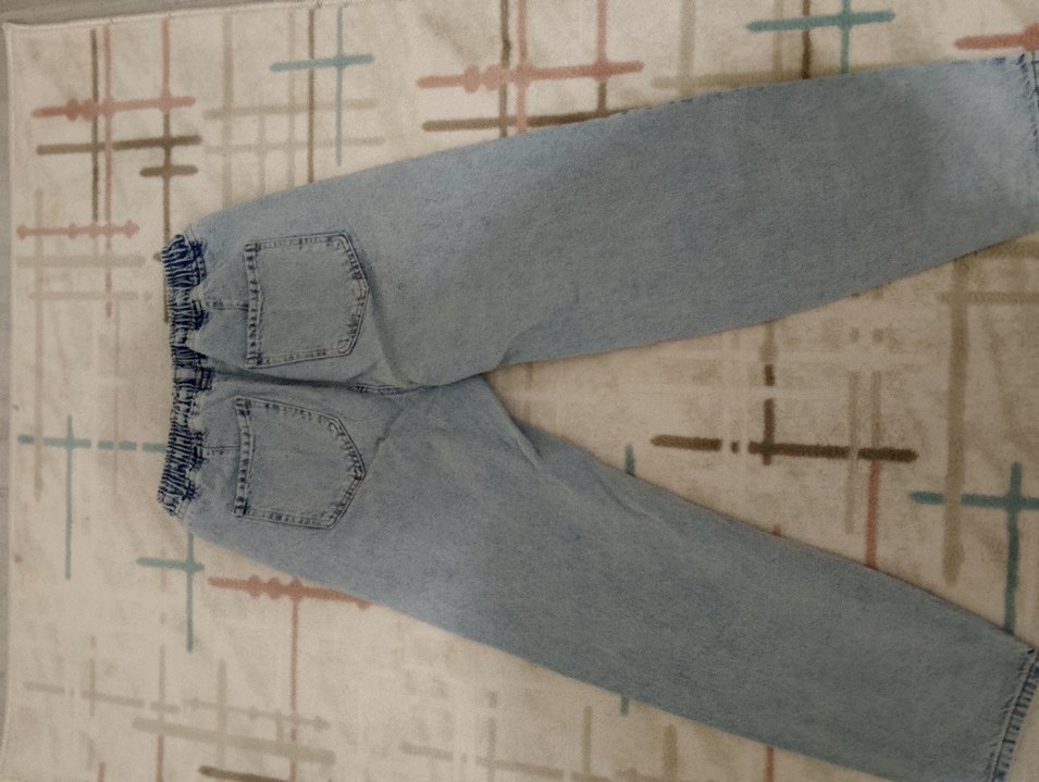 Gri Mavi Bol Kesim Kadın Kot Pantolon - Görsel 2