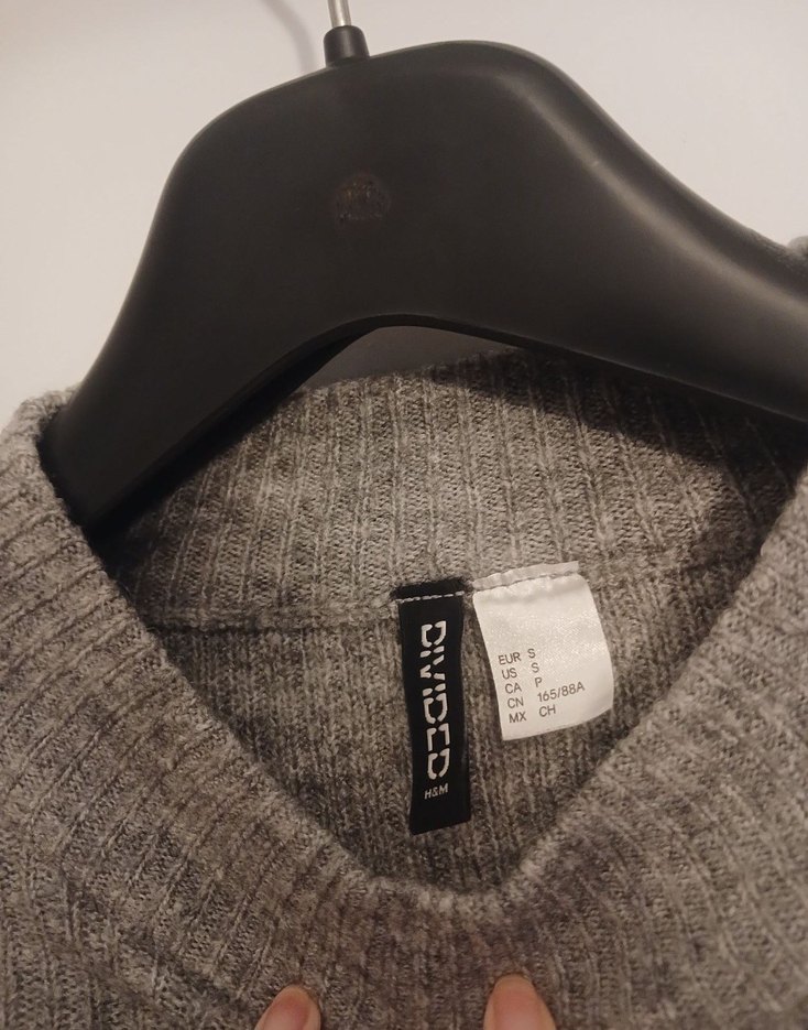 Gri Hm Örgü Kadın Kazak - Görsel 2