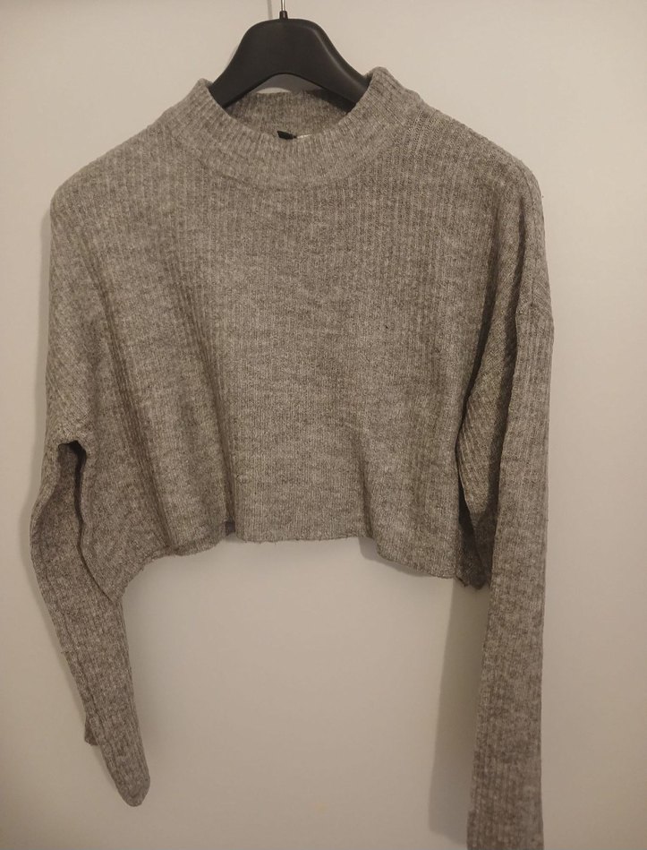 Gri Hm Örgü Kadın Kazak - Görsel 3