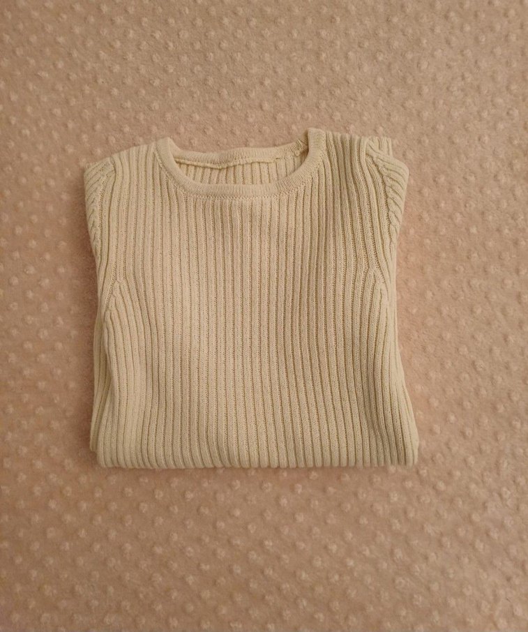 Bej Fitilli Uzun Kollu Kadın Triko - Görsel 3