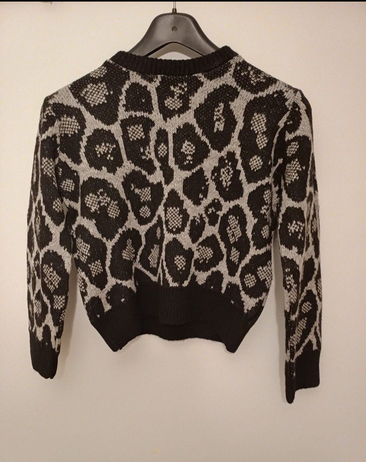 Leopar Desenli S-M Kadın Kazak - Görsel 2